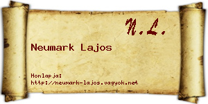 Neumark Lajos névjegykártya